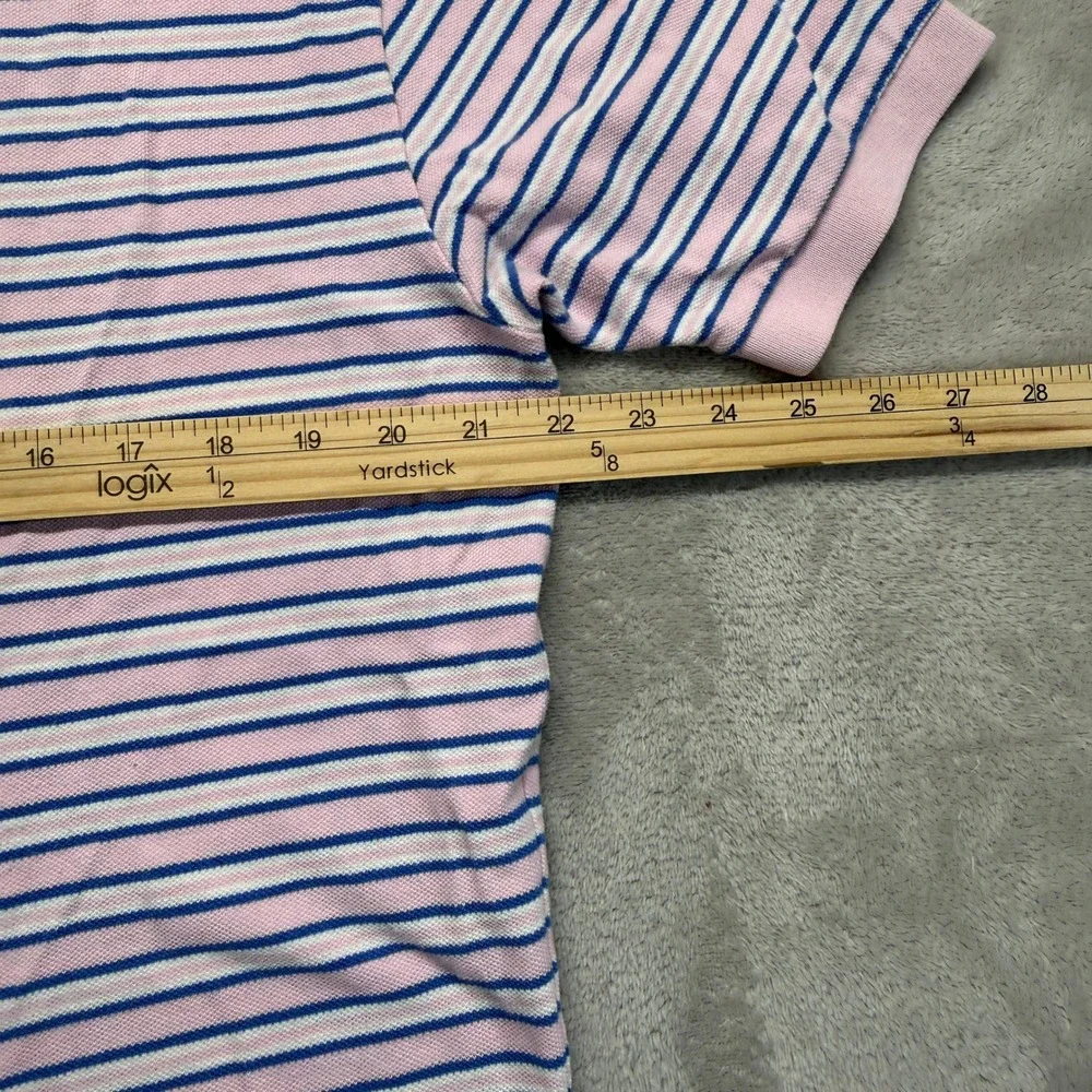 Vintage Polo Ralph Lauren Polo Shirt Mens L Pink Striped Short Sleeve Preppy Y2k